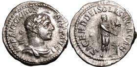 Roman Empire Elagabalus AD 220-222 AR Denarius Extremely Fine; an attractive example