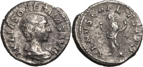 Roman Empire Julia Soaemias (mother of Elagabalus) AD 218-222 AR Denarius Near Extremely Fine