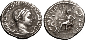 Roman Empire Severus Alexander AD 223 AR Denarius Very fine