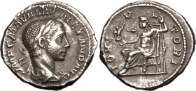 Roman Empire Severus Alexander AD 225 AR Denarius Extremely Fine; a highly attractive example