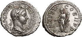 Roman Empire Severus Alexander AD 227 AR Denarius Extremely fine