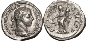 Roman Empire Severus Alexander AD 227 AR Denarius Extremely fine