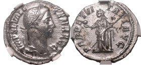 Roman Empire Severus Alexander AD 228-231 AR Denarius NGC Ch AU Strike: 4/5 Surface: 3/5