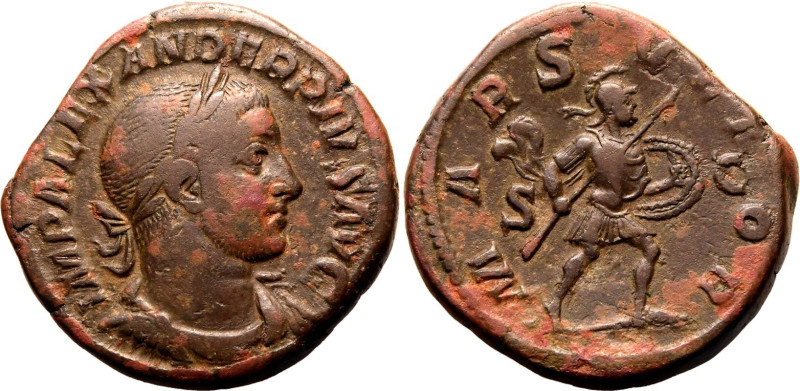 ROMAN EMPIRE. Severus Alexander. 
Bronze sestertius, AD 231-235. Rome. 
Obv: I...