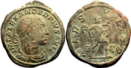 Roman Empire Severus Alexander AD 232 Æ Sestertius Good Very Fine; deposits, well-centred