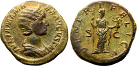 Roman Empire Julia Mamaea (mother of Severus Alexander) AD 222-235 Æ Sestertius About Very Fine; green deposits
