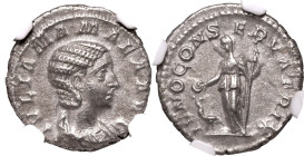 Roman Empire Julia Mamaea (mother of Severus Alexander) AD 222-235 AR Denarius NGC AU Strike: 4/5 Surface: 3/5