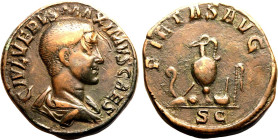 Roman Empire Maximus (Caesar) AD 235-236 Æ Sestertius Very Fine; some tooling, scratch to obv., attractive brown patina