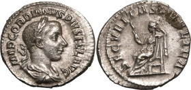 Roman Empire Gordian III AD 241 AR Denarius Extremely fine