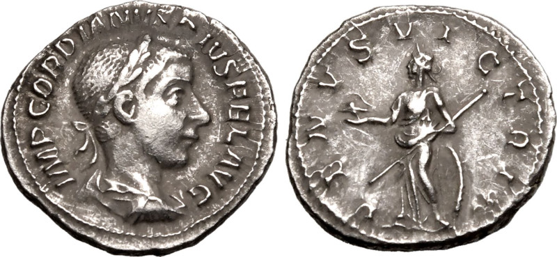 ROMAN EMPIRE. Gordian III. 
Silver denarius, AD 241. Rome. 
Obv: IMP GORDIANVS...
