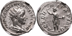 Roman Empire Gordian III AD 241-243 AR Antoninianus NGC Ch XF Strike: 5/5 Surface: 3/5
