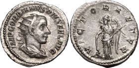 Roman Empire Gordian III AD 243-244 AR Antoninianus About Extremely Fine; underlying lustre with golden highlights
