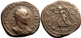 Roman Empire Trajan Decius AD 249-251 Æ Double Sestertius About Very Fine; smoothed