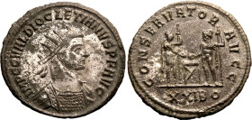 Roman Empire Diocletian AD 289-290 BI Antoninianus About Very Fine; much silvering remaining