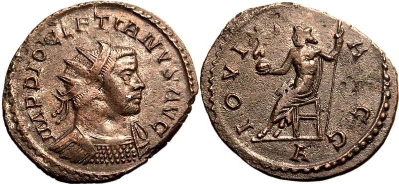 ROMAN EMPIRE. Diocletian. 
Billon antoninianus, AD 292-294. Lugdunum. 
Obv: IM...