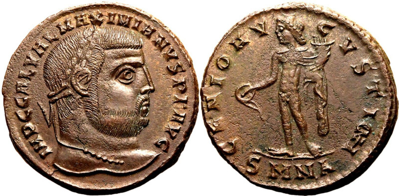 ROMAN EMPIRE. Galerius. 
Billon nummus, AD 308-310. Nicomedia. 
Obv: IMP C GAL...