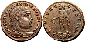 Roman Empire Galerius AD 308-310 BI Nummus Extremely Fine; areas of roughness, otherwise a splendid example