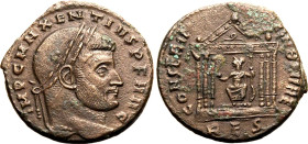 Roman Empire Maxentius AD 310-311 BI Nummus About Extremely Fine; spots of bronze disease, otherwise well-centred example