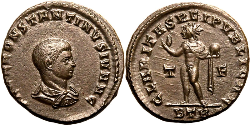 ROMAN EMPIRE. Constantine II (Caesar). 
Billon nummus, AD 317-318. Treveri. 
O...