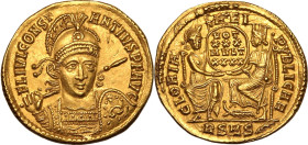 Roman Empire Constantius II AD 355-357 AV Solidus Good Extremely Fine; well-centred and lustrous, boasting impressive detail