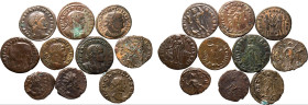 Roman Empire Various Emperors Billon/Bronze 10 x BI/AE Denominations Very Fine - About Extremely Fine
