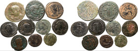 Roman Empire Various Emperors 3rd-4th centuries AD BI/Æ 10 x BI/AE Denominations About Very Fine - About Extremely Fine