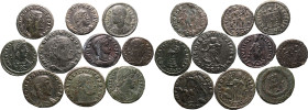 Roman Empire Various Emperors 3rd-4th centuries AD BI/Æ 10 x BI/AE Denominations Very Fine - About Extremely Fine