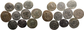 Roman Empire Various Emperors 3rd-4th centuries AD BI/Æ 10 x BI/AE Denominations Very Fine - About Extremely Fine