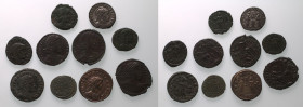Roman Empire Various Emperors 3rd-4th centuries AD Billon/Bronze 10 x BI/AE Denominations About Very Fine-Good Very Fine