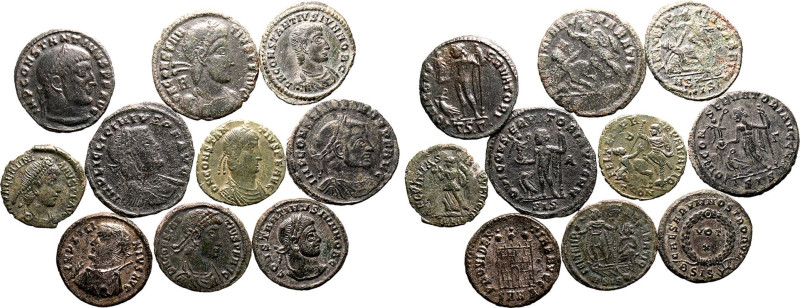 ROMAN EMPIRE. Various Emperors. 
Billon/Bronze 10 x bi/ae denominations, 3rd-4t...