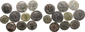 Roman Empire Various Emperors 3rd-4th centuries AD Billon/Bronze 10 x BI/AE Denominations Very Fine - About Extremely Fine