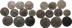Roman Empire Various Emperors 3rd-4th centuries AD Billon/Bronze 10 x BI/AE Denominations Very Fine - About Extremely Fine