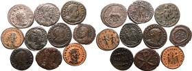 Roman Empire Various Emperors 3rd-4th centuries AD Billon/Bronze 10 x BI/AE Denominations Very Fine - Extremely Fine