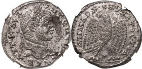 Roman Provincial: Seleucis and Pieria, Laodicea ad Mare Caracalla AD 215-217 BI Tetradrachm NGC AU Strike: 5/5 Surface 2/5