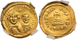 Byzantine Empire Heraclius AD 616-625 AV Solidus NGC Ch XF Strike: 5/5 Surface: 2/5, graffito