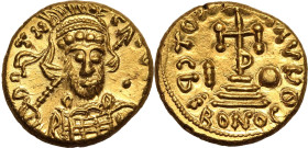 Byzantine Empire Constantine IV 'Pogonatus' dated IY 10 = AD 681/2 AV Solidus Mint State; marvellous style, highly lustrous