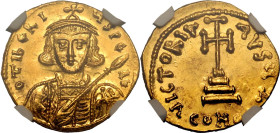 Byzantine Empire Tiberius III Apsimar AD 698-705 AV Solidus NGC MS Strike: 5/5 Surface: 3/5, clipped