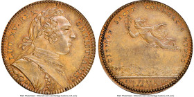 Louis XV bronze Restrike "Franco-American" Jeton 1752-Dated MS63 Brown NGC, Paris mint (edge: Cornucopia), Lec-116 var. Jean Duvivier. Plaint edge. Me...