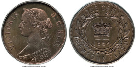 Newfoundland. Victoria Specimen Pattern Cent 1864 SP65 Red and Brown PCGS, London mint, KM-Pn2, NF-18. Medal alignment, specimen strike. A simply stun...