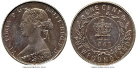Newfoundland. Victoria Specimen Pattern Cent 1865 SP65 Brown PCGS, London mint, KM-Pn7, NF-7. Coin alignment, specimen strike. A captivating design fe...