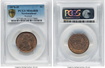 Newfoundland. Victoria Cent 1876-H MS64 Red and Brown PCGS, Heaton mint, KM1. A shimmering near-Gem with a notable pedigree. Ex. The Norweb Collection...