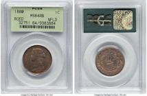 Newfoundland. Victoria "Round 0, Even Date" Cent 1880 MS64 Red and Brown PCGS, London mint, KM1. Round 0, Even date (R0ED) variety. The obverse is qui...