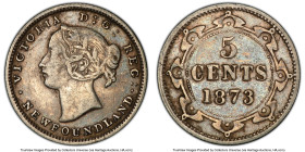 Newfoundland. Victoria 5 Cents 1873 VF25 PCGS, London mint, KM2, NF-1. Dot Before and After Newfoundland. A notable survivor of this seldom-encountere...