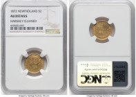 Newfoundland. Victoria gold 2 Dollars 1872 AU Details (Harshly Cleaned) NGC, London mint, KM5. Affordable example of this semi-key date. HID0980124201...