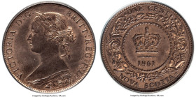 Nova Scotia. Victoria Specimen Cent 1861 SP66 Red and Brown PCGS, London mint, KM8.2. An incredibly well-preserved representative of the covetable 'Sm...