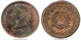 Nova Scotia. Victoria Specimen Pattern Cent 1861 SP66 Red and Brown PCGS, London mint, KM-Pn9, NS-4. An astounding representative of this rare Pattern...