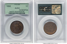 Nova Scotia. Victoria Cent 1862 AU53 PCGS, London mint, KM8.2. A gently circulated selection of this sought-after date, admitting light grade-defining...