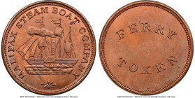 Nova Scotia. Halifax Steam Boat Company copper Token (Farthing) ND (1855-1870) MS63 Red NGC, Br-900. Medal alignment. A lovely "Ferry Token" featuring...