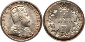 Edward VII "Narrow Date" 5 Cents 1907 MS63 NGC, London mint, KM13. HID09801242017 © 2024 Heritage Auctions | All Rights Reserved