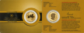 Elizabeth II gold "Maple Leaf" 200 Dollars (1 oz) 2008 UNC, Royal Canadian mint, KM786. Sealed in original mint plastic info card. HID09801242017 © 20...